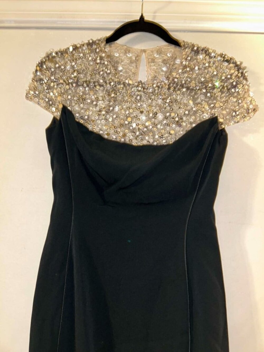 NWT $3465 Jenny Packham Olivia Embellsihed Tulle Crepe Cady Dress Black Size 2 - Picture 4 of 6